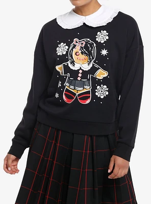 Social Collision Goth Gingerbread Collar Girls Sweater