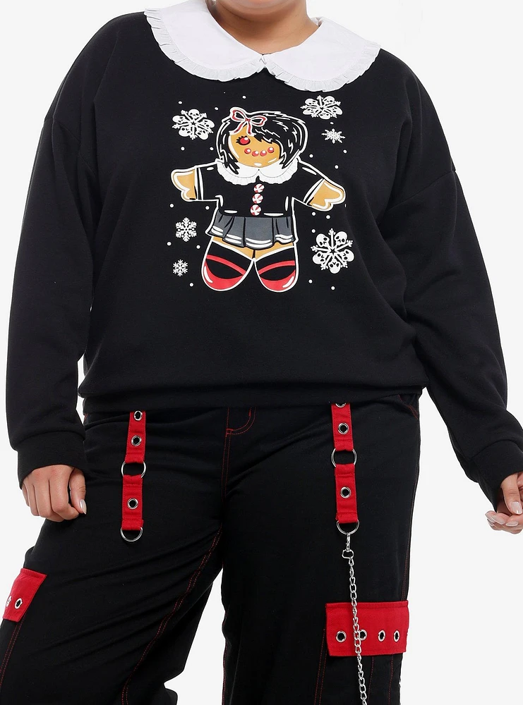 Social Collision Goth Gingerbread Collar Girls Sweater Plus