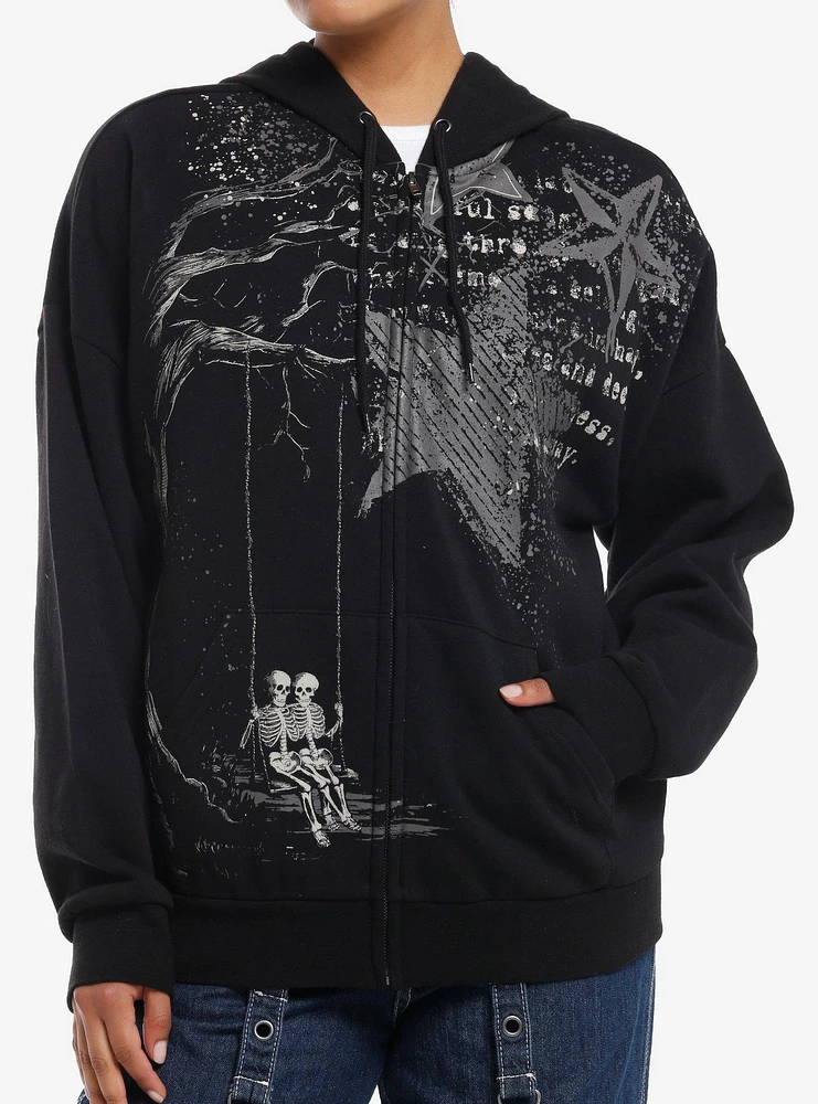 Social Collision Skeleton Swing Girls Hoodie