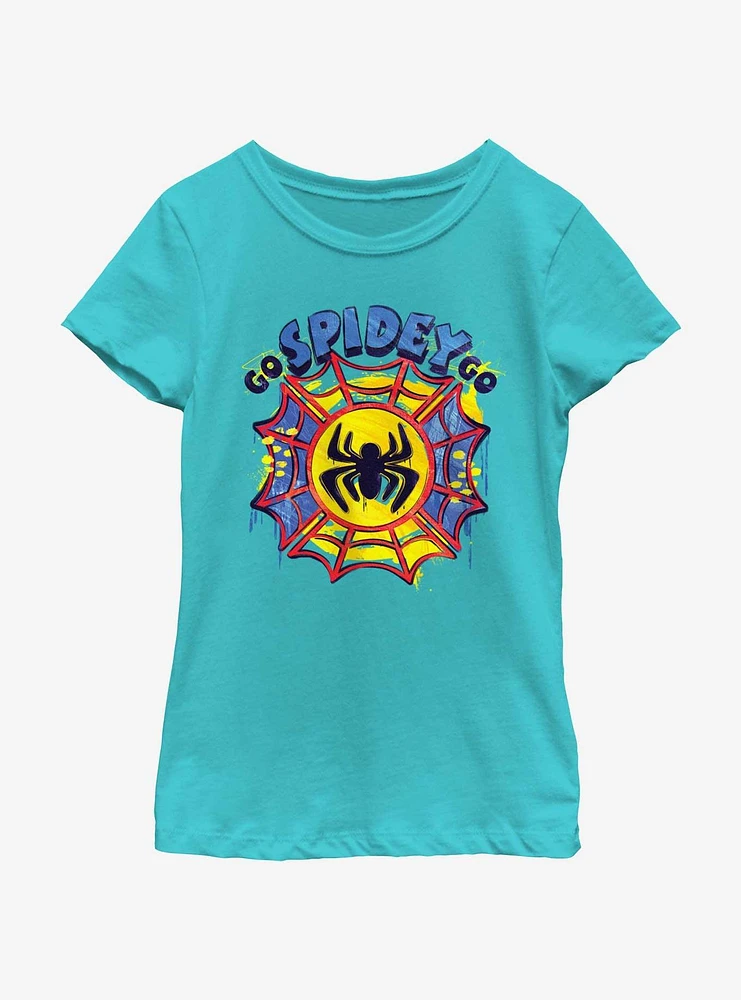 Marvel Spidey and His Amazing Friends Web Paint Logo Girls Youth T-Shirt