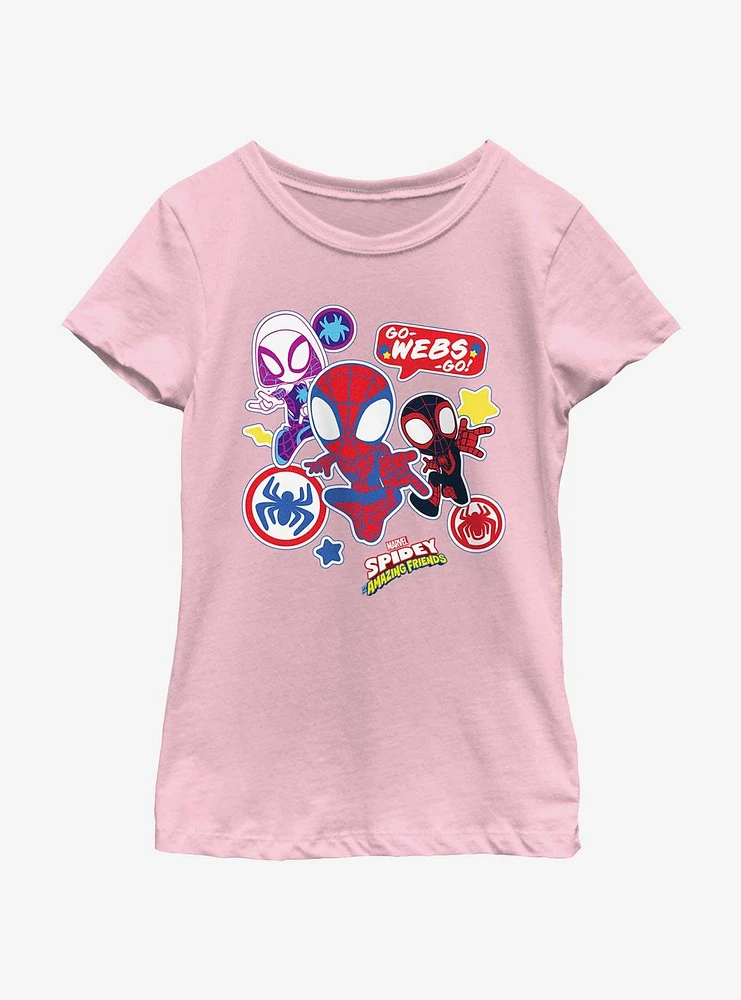 Marvel Spidey and His Amazing Friends Three Web Amigos Girls Youth T-Shirt