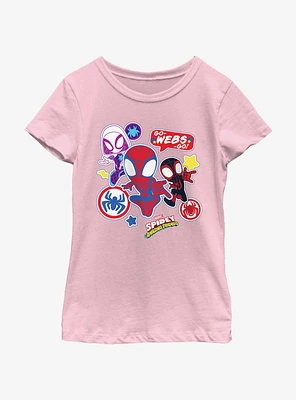 Marvel Spidey and His Amazing Friends Three Web Amigos Girls Youth T-Shirt