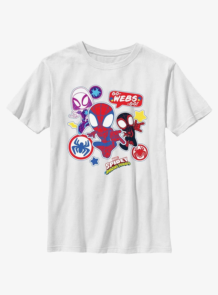 Marvel Spidey and His Amazing Friends Three Web Amigos Youth T-Shirt