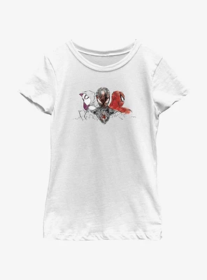 Marvel Spider-Man Three Spiders Girls Youth T-Shirt