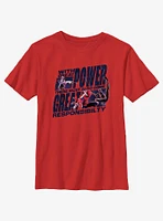 Marvel Spider-Man Great Power Comes ResponsibilityYouth T-Shirt