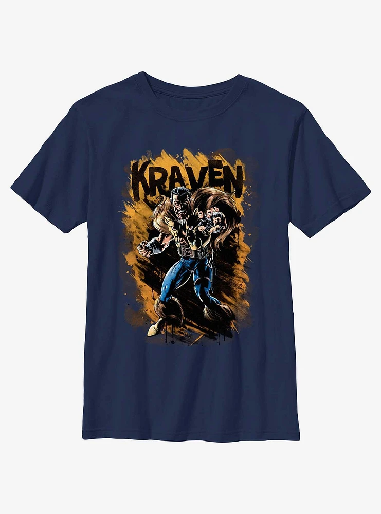 Marvel Kraven the Hunter Splatter Wall Youth T-Shirt