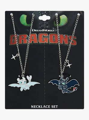 How To Train Your Dragon Toothless & Light Fury Best Friend Necklace Set