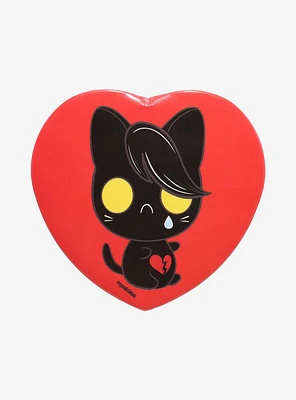 Crying Emo Cat Heart 3 Inch Button By Spooksieboo