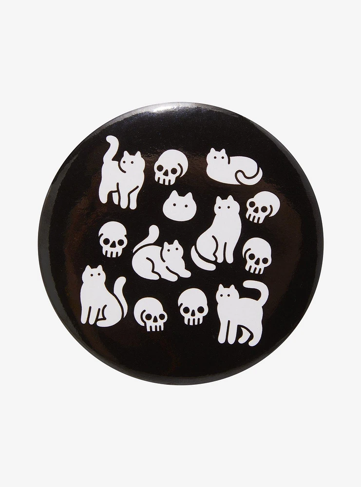 Cat & Skulls 3 Inch Button