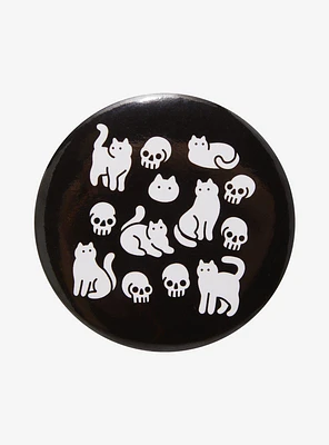 Cat & Skulls 3 Inch Button