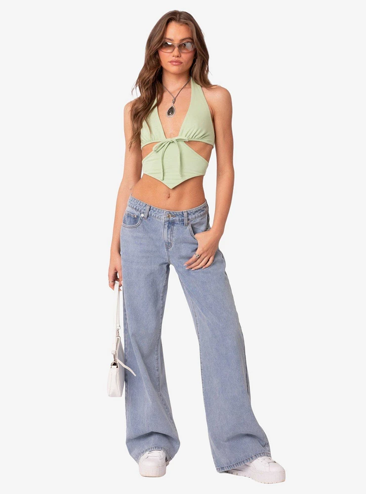 Edikted Raelynn Washed Low Rise Jeans