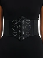 Black Heart Stud Corset Belt