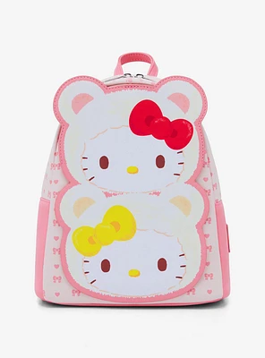 Loungefly Hello Kitty & Mimmy White Teddy Bear Mini Backpack