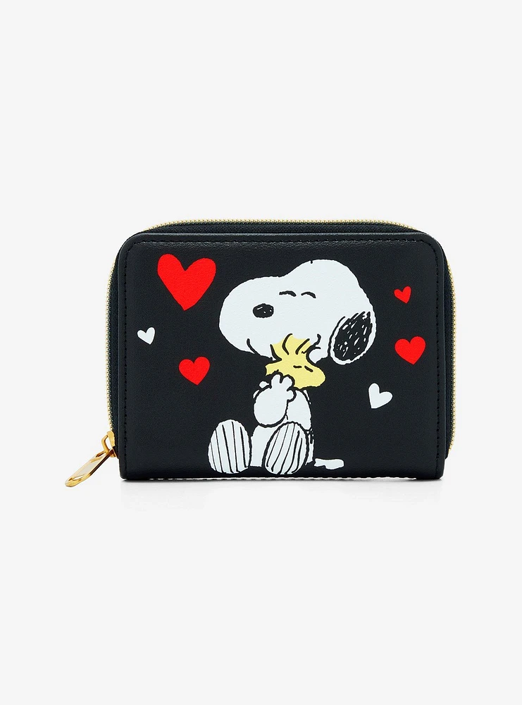 Loungefly Peanuts Snoopy Woodstock Hearts Mini Zipper Wallet