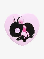 Black Bunny Bow Heart 3 Inch Button By Spooksieboo