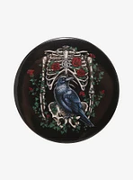 Skeleton Crow 3 Inch Button