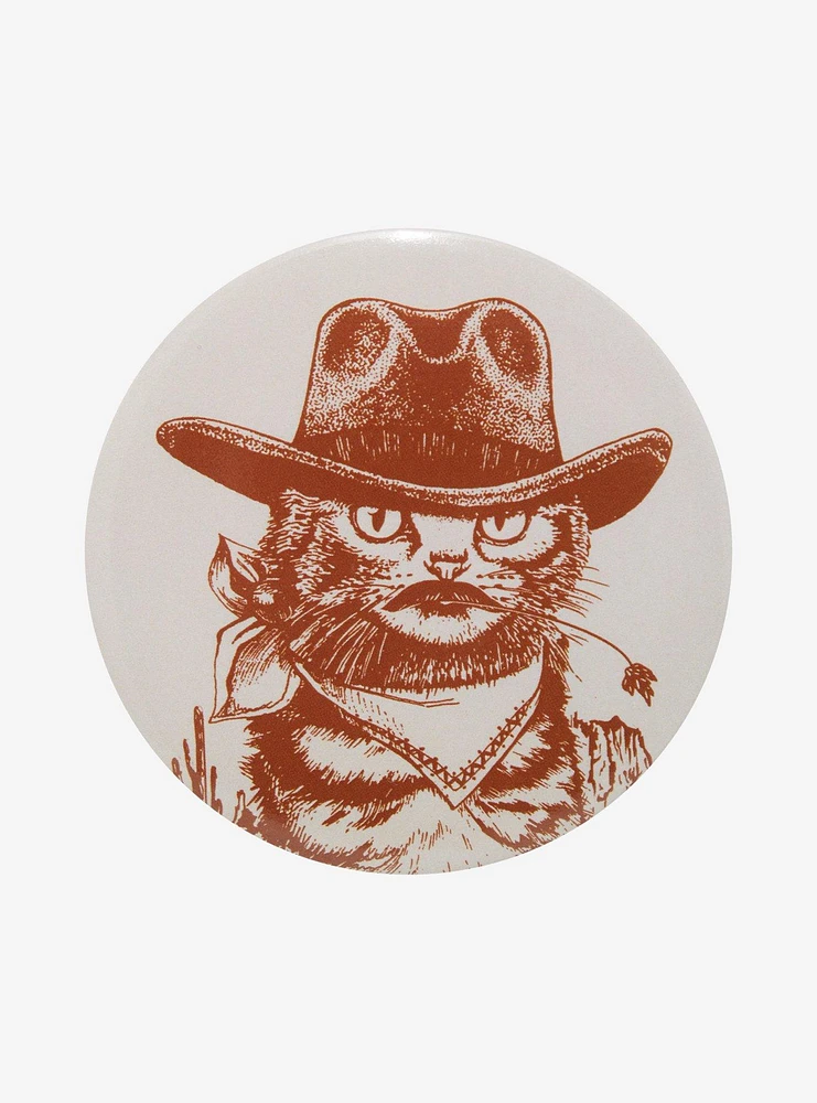 Cowboy Cat Sketch 3 Inch Button