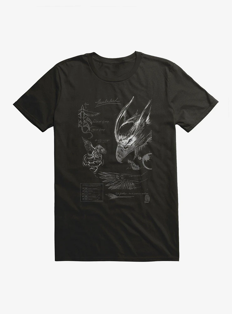 Fantastic Beasts Thunderbird Sketches T-Shirt