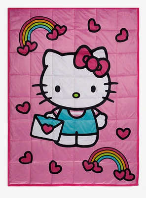 Hello Kitty Hearts & Rainbows Weighted Blanket