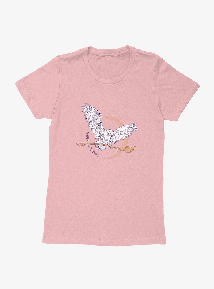 Harry Potter Hedwig Happy Holidays Womens T-Shirt