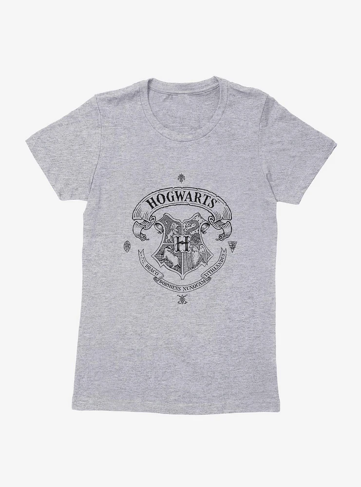 Harry Potter Hogwarts Shield Outline Womens T-Shirt