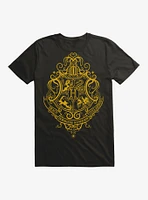 Harry Potter Hogwarts Shield Yellow Outline T-Shirt