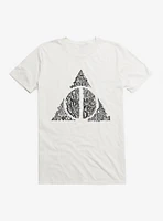 Harry Potter Deathly Hallows Symbol Words T-Shirt