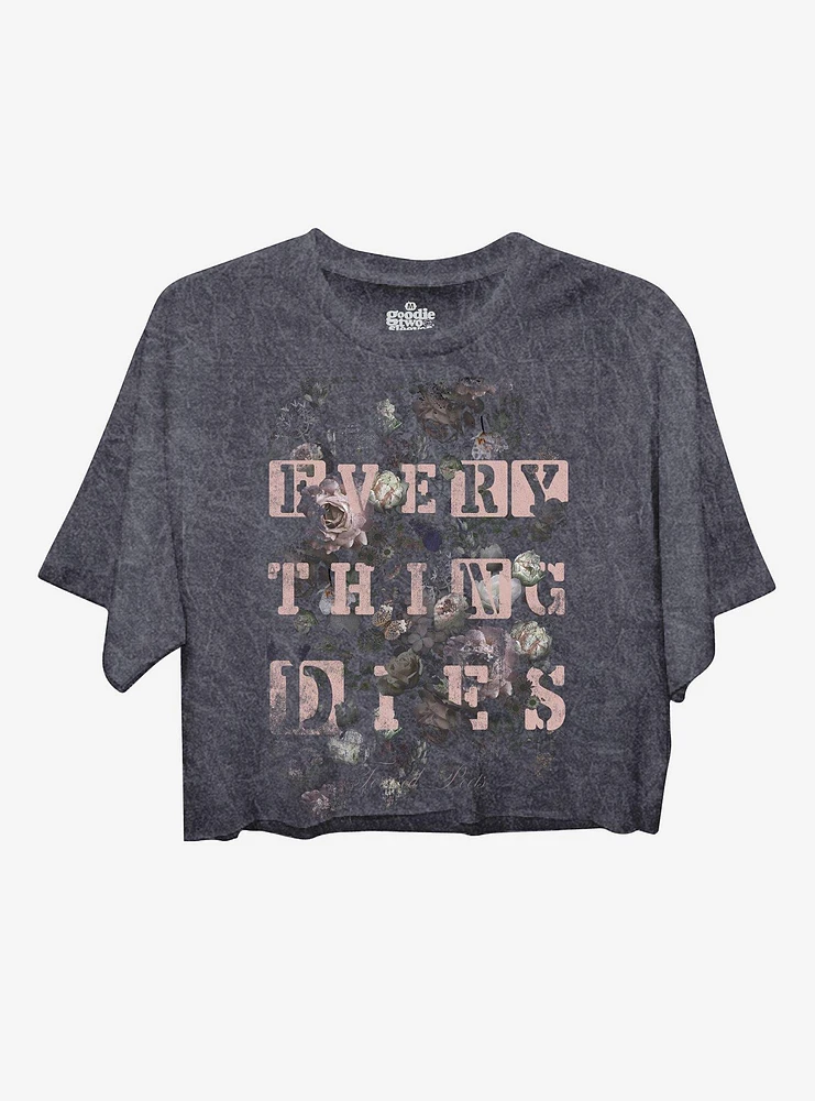 Everything Dies Flowers Girls Crop T-Shirt By Goodie Two Sleeves