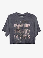 Everything Dies Flowers Girls Crop T-Shirt By Goodie Two Sleeves