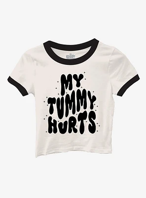 My Tummy Hurts Girls Ringer Baby T-Shirt By Goodie Two Sleeves