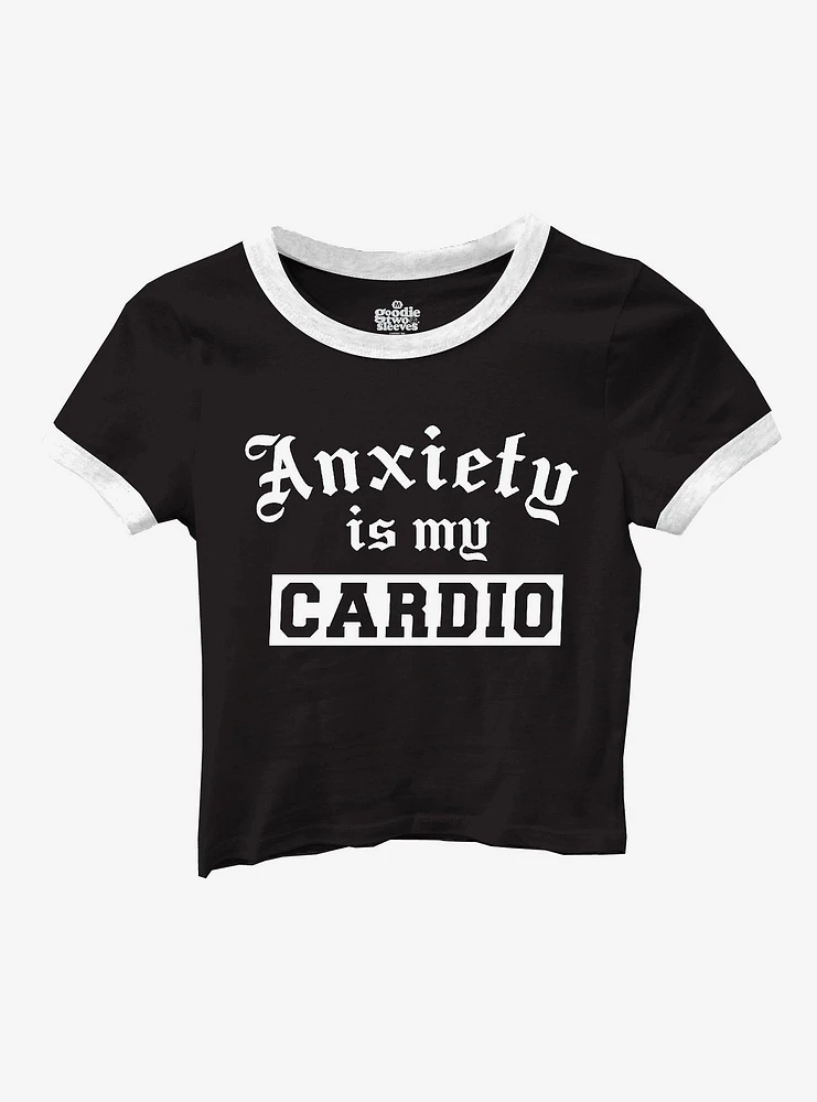 Anxiety Is My Cardio Girls Ringer Baby T-Shirt By Goodie Two Sleeves