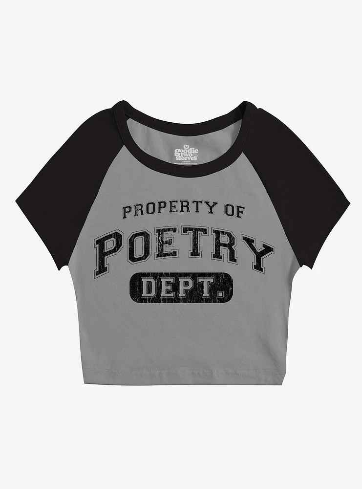 Property Of Poetry Girls Raglan Baby T-Shirt By Goodie Two Sleeves