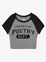 Property Of Poetry Girls Raglan Baby T-Shirt By Goodie Two Sleeves