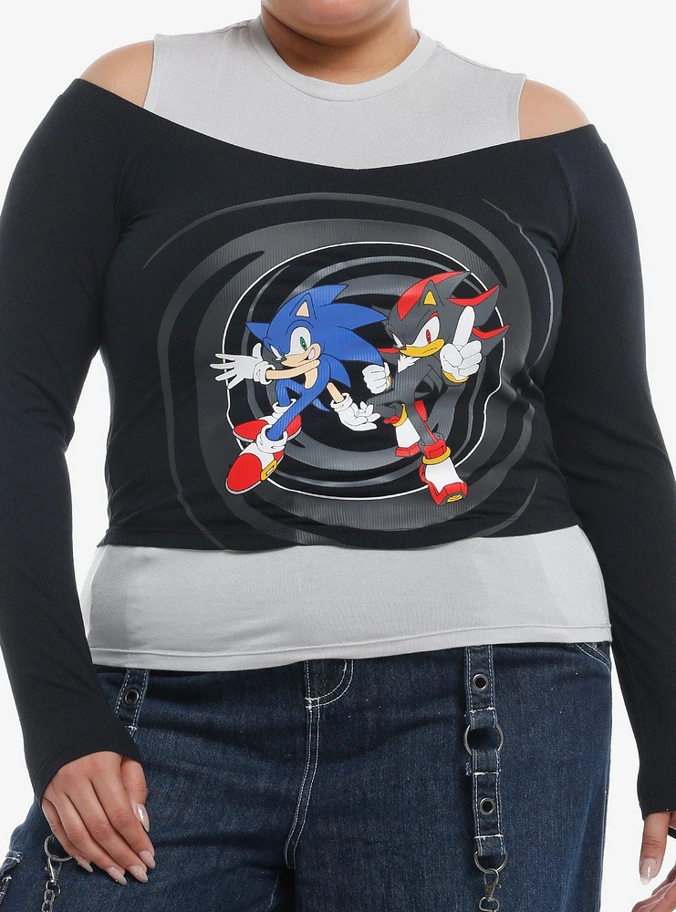 Sonic The Hedgehog & Shadow Girls Twofer Long-Sleeve Top Plus