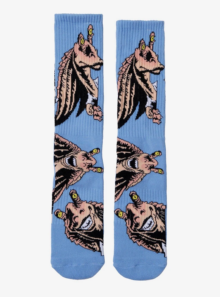 Star Wars Jar Jar Binks Allover Print Crew Socks - BoxLunch Exclusive