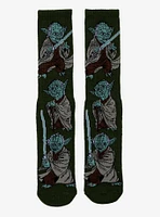 Star Wars Yoda Allover Print Crew Socks - BoxLunch Exclusive