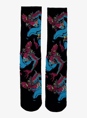 Marvel Spider-Man: Across the Spider-Verse Spider-Punk Allover Print Crew Socks - BoxLunch Exclusive