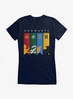 Harry Potter Hogwarts School House Banners Girls T-Shirt