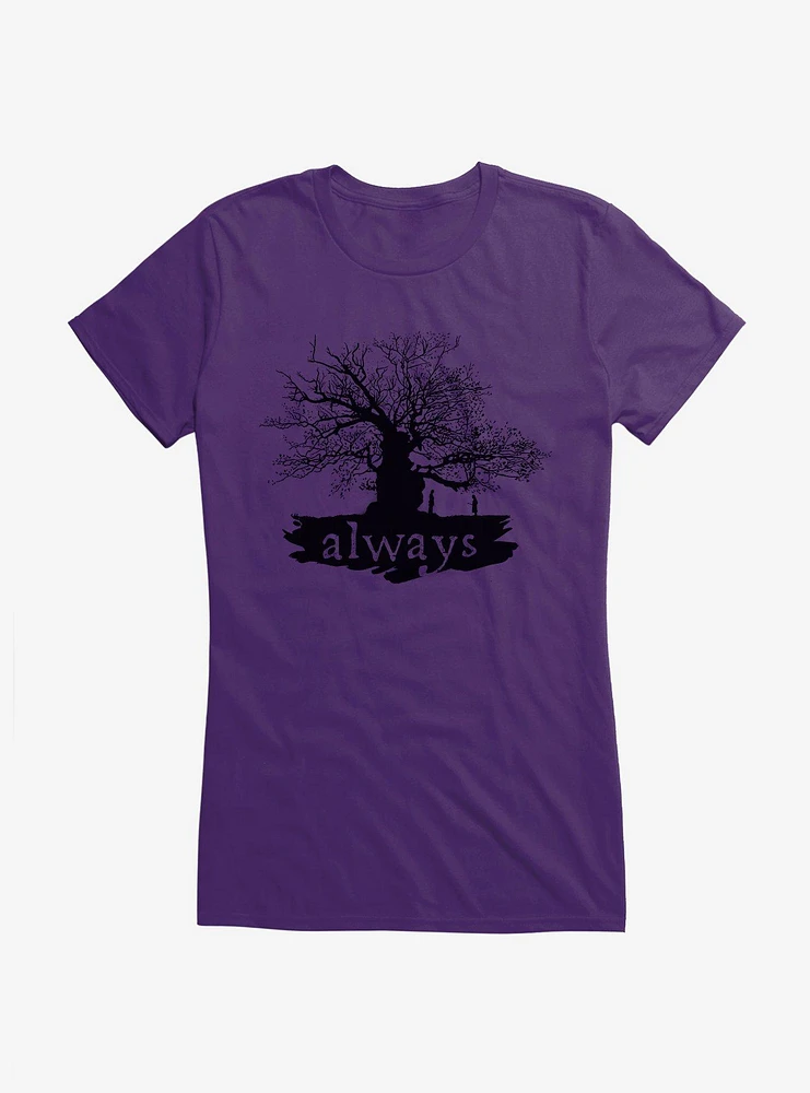 Harry Potter Always Tree Girls Black T-Shirt