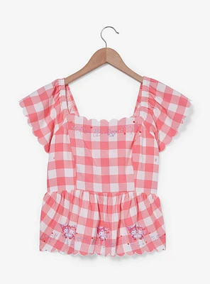 Sanrio My Melody & Kuromi Diner Checkered Tie-Back Women's Blouse - BoxLunch Exclusive