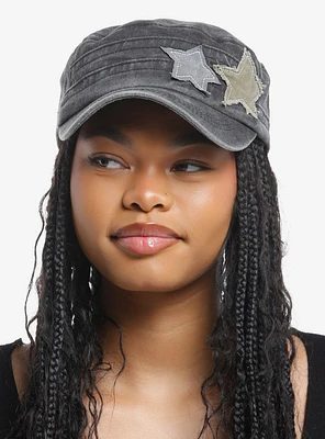 Grunge Grey Star Patch Cadet Hat