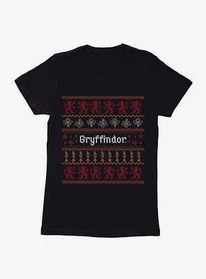 Harry Potter Gryffindor Ugly Christmas Pattern Womens T-Shirt