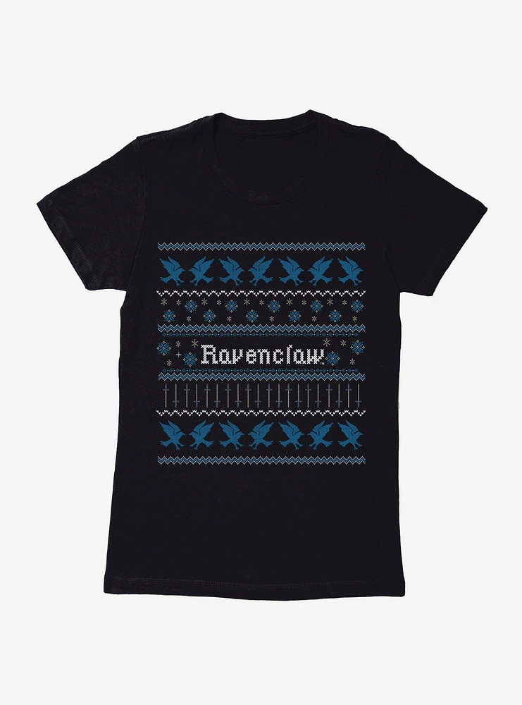 Harry Potter Ravenclaw Ugly Christmas Pattern Womens T-Shirt