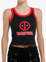 Marvel Deadpool Logo Contrast Rib Girls Tank Top