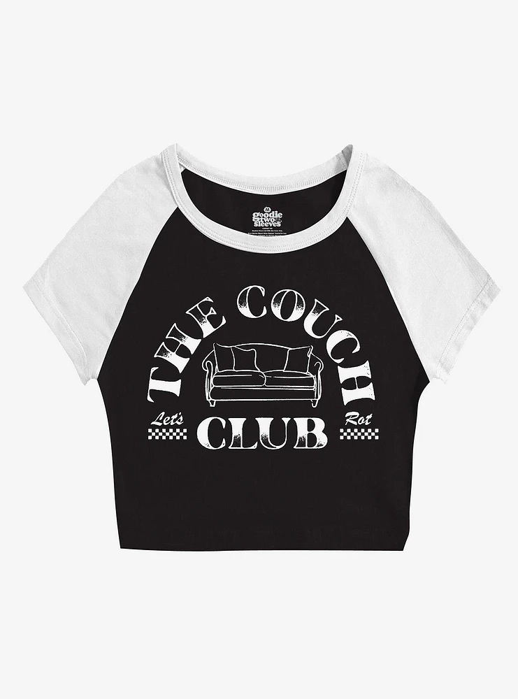 The Couch Club Girls Raglan Baby T-Shirt By Goodie Two Sleeves