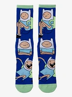 Adventure Time Finn Allover Print Crew Socks - BoxLunch Exclusive