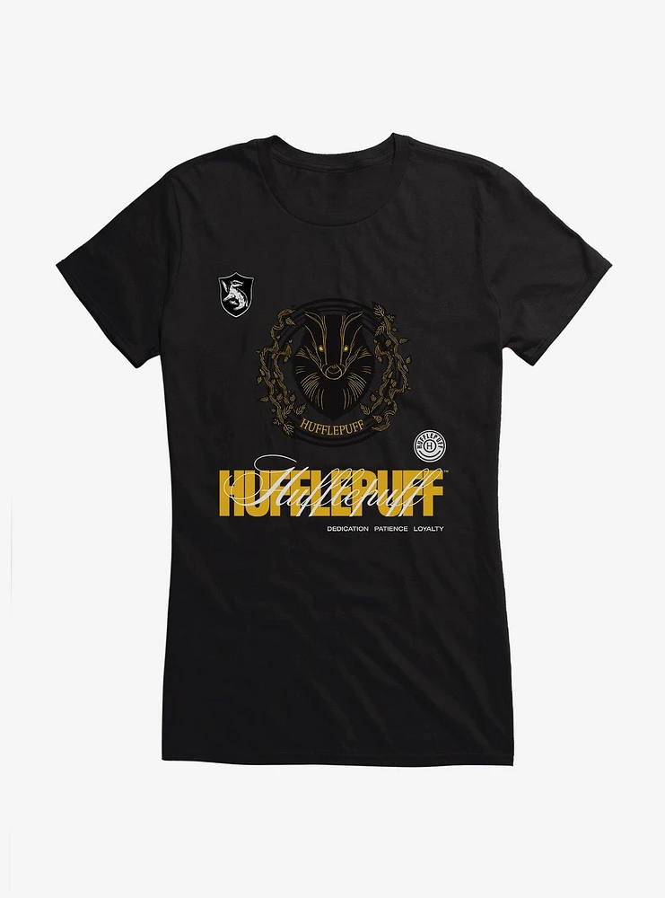 Harry Potter Hufflepuff Seal Motto Girls T-Shirt