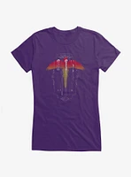 Harry Potter Wand Phoenix Feather Girls Black T-Shirt