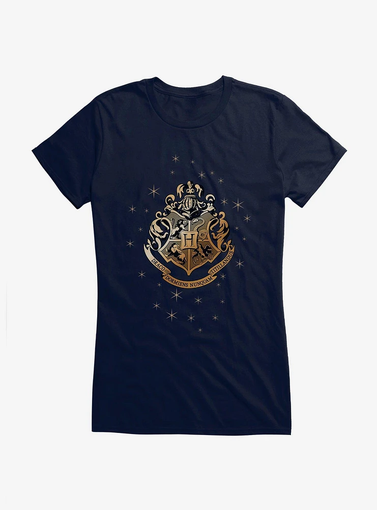 Harry Potter Hogwarts Emblem Glitter Girls T-Shirt