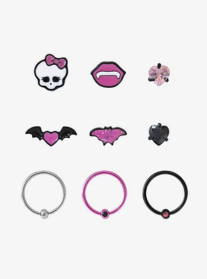 Monster High Steel Draculaura Nose Stud & Captive Hoop 9 Pack